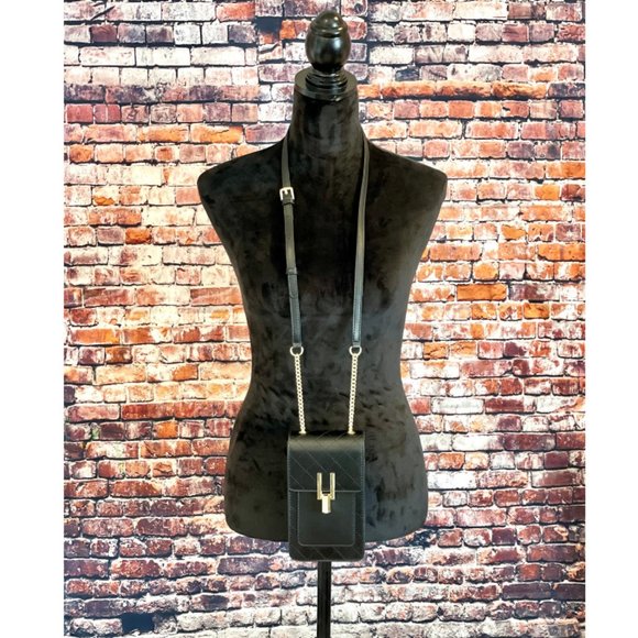 LEATHER QUILTED CROSSBODY CELL PHONE BAG PURSE - Picture 8 of 8